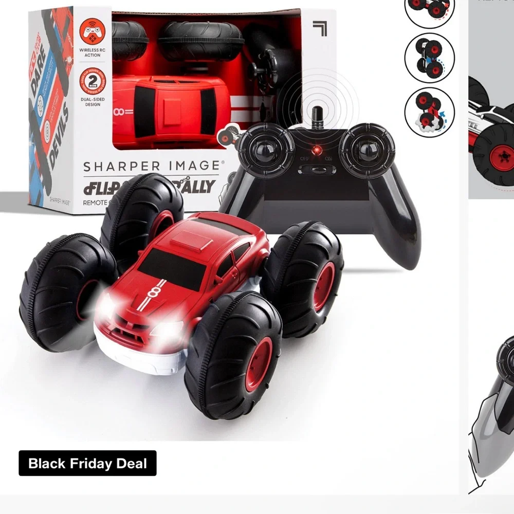 Sharper Image Red and Black Remote Control Stunt Car